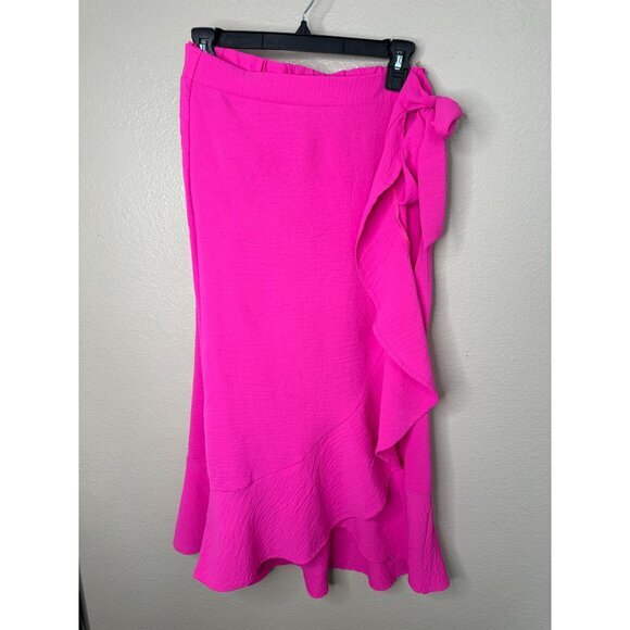 Vine‎ & Love Womens Pink Skirt Large Wrap around polyester elastic waist - Picture 2 of 7